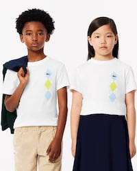 Kids' Argyle Print Cotton T-Shirt
