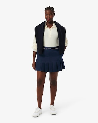 Women's Short Pleated Wool Blend Skirt