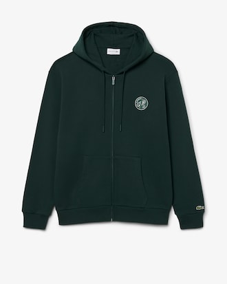 Zipped Badge Accent Hoodie