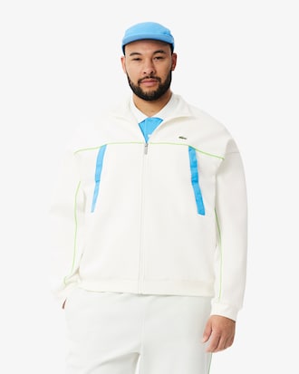 Men's Loose Fit Zip-Up Piqué Sweatshirt