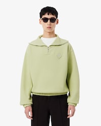 Loose Fit Zipped Neck Piqu&eacute; Sweatshirt
