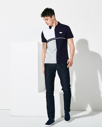 Polo Lacoste SPORT colorblock de la edici&oacute;n limitada French Open en petit piqu&eacute; de algod&oacute;n para hombre