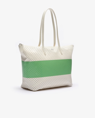 L.12.12 Colorblock Perforated Canvas Zip Tote