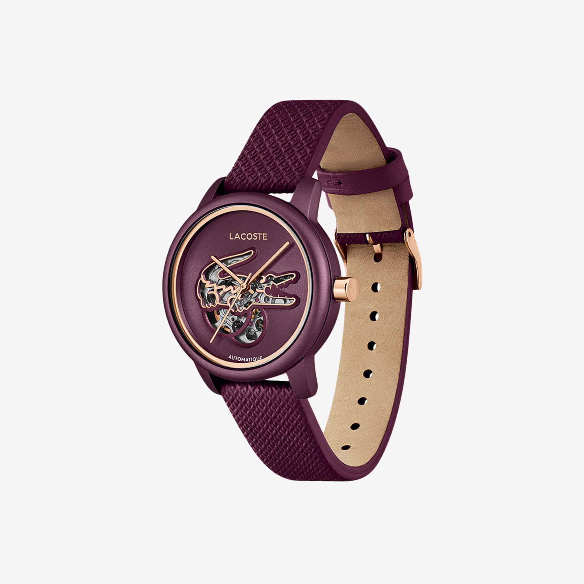 Lacoste.12.12 Auto Leather Automatic Watch - Watches & Jewelry