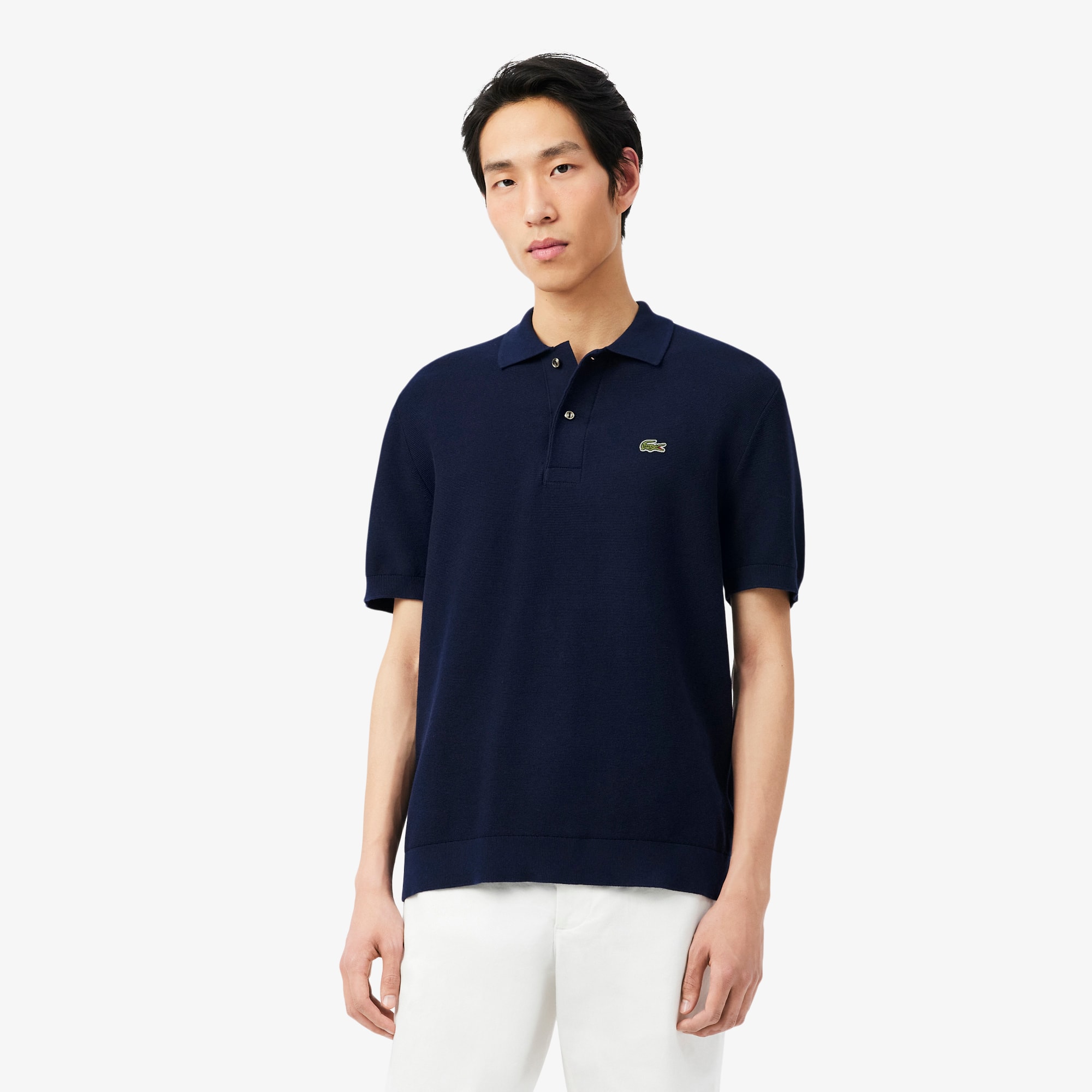 Lacoste Classic Fit Knitted Polo - Xxl In Blue