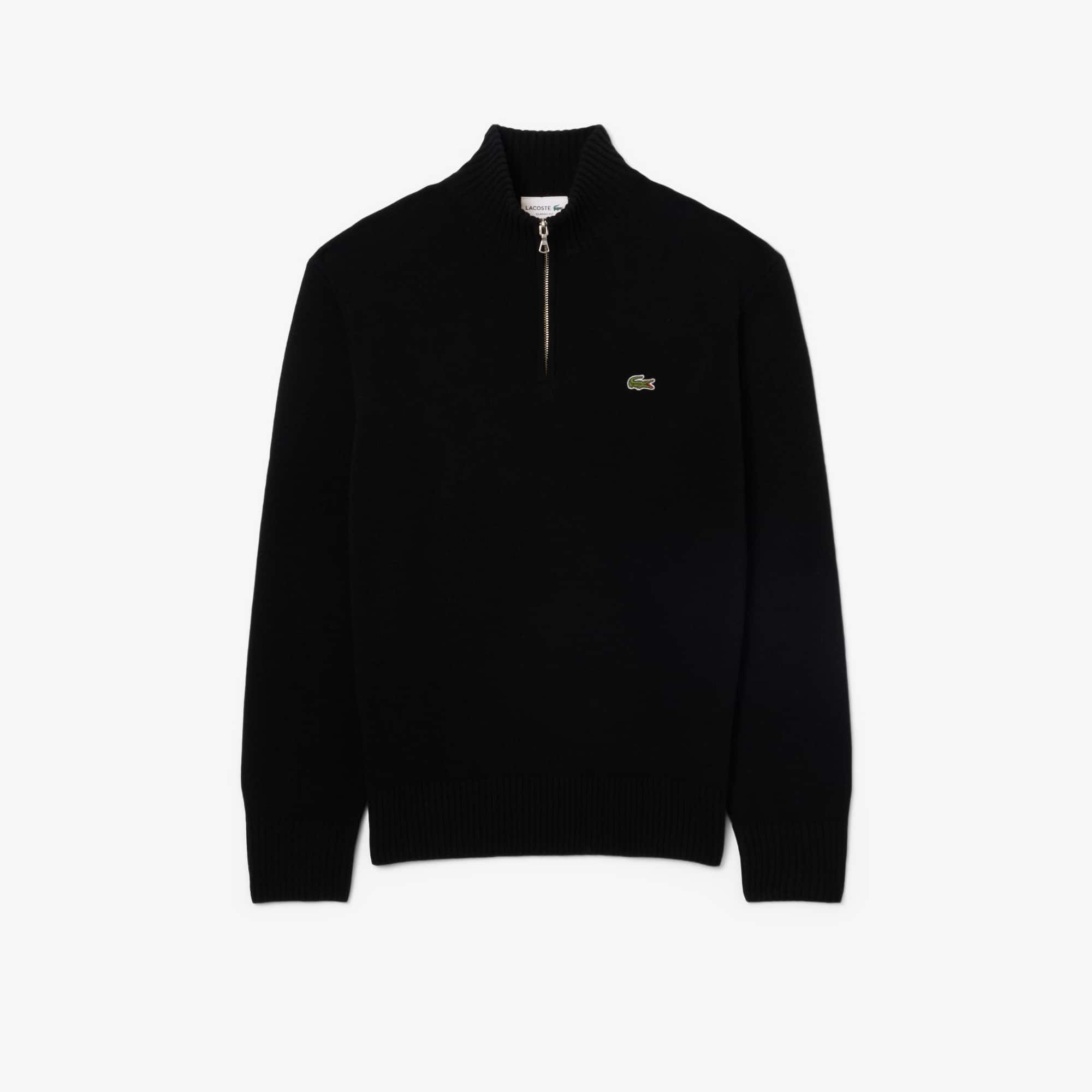 Men's Zip-Up High-Neck Wool Sweater - Sweaters & Sweatshirts - New