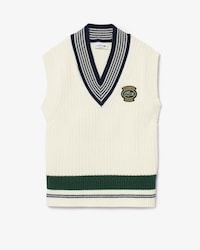 Suéter de tenis de algodón pesado con detalle de insignia