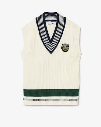 Suéter de tenis de algodón pesado con detalle de insignia