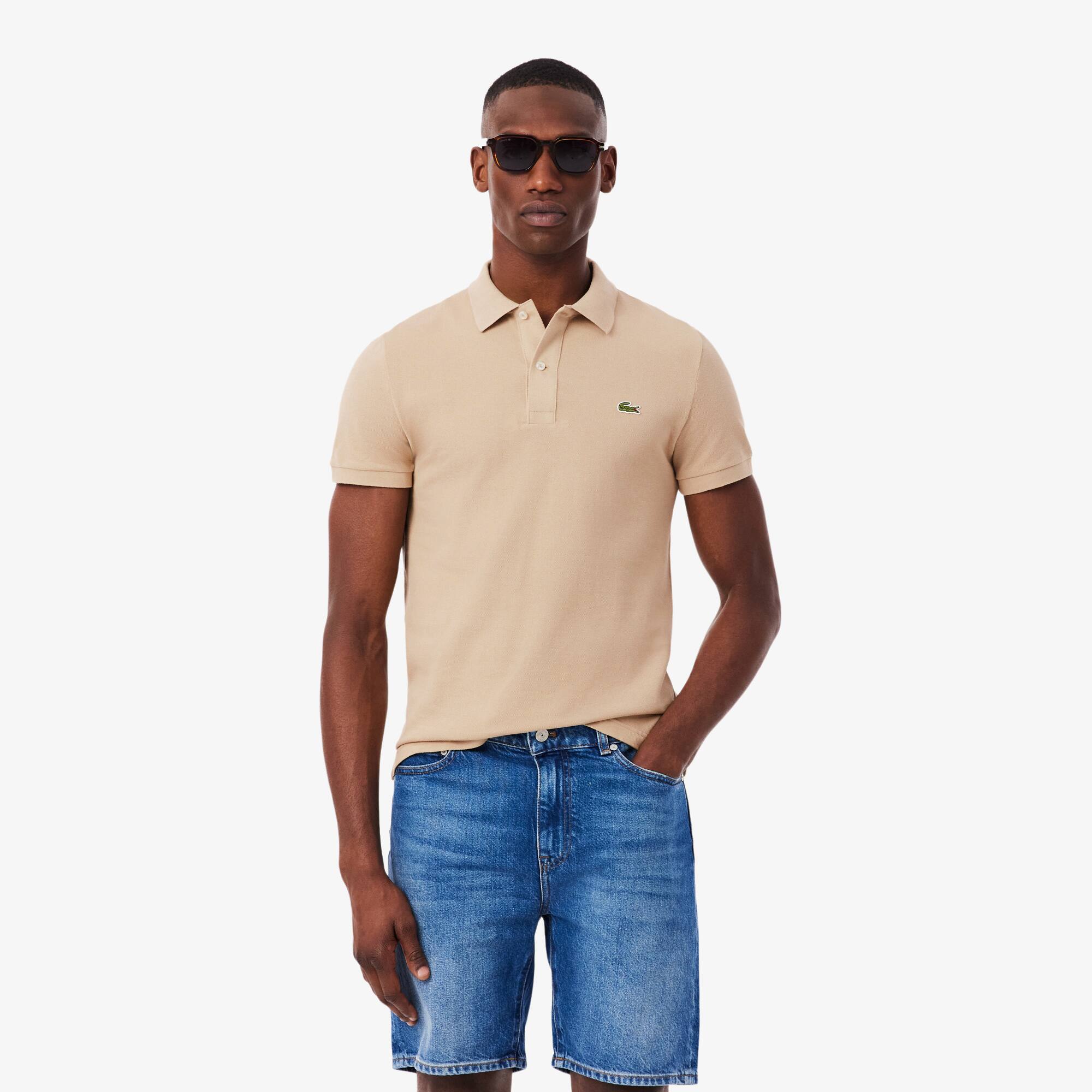 lacoste polo beige