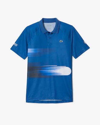 Polo para hombre Lacoste SPORT x Novak Djokovic Collection el&aacute;stico con estampado