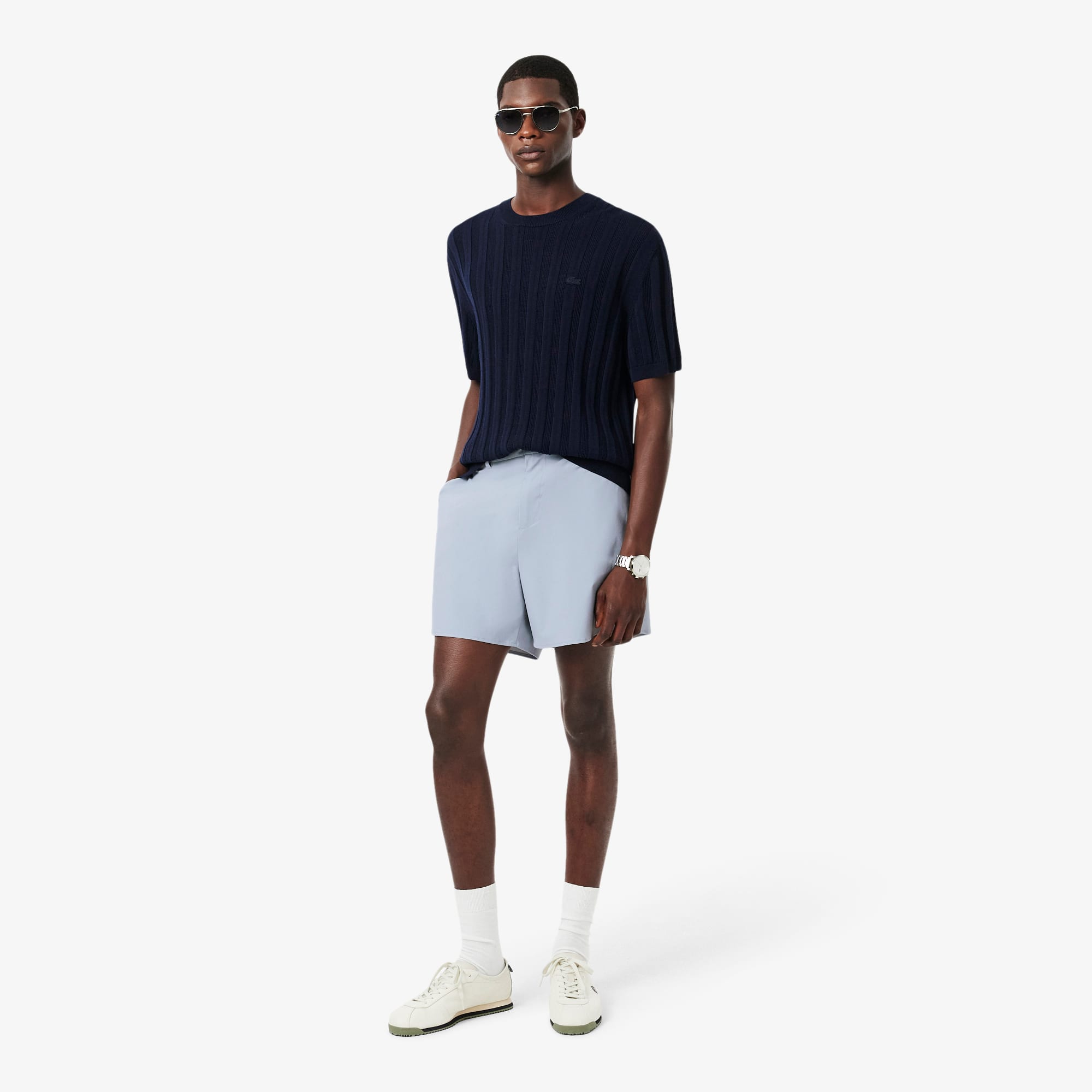 Straight Fit Stretch Bermuda Shorts