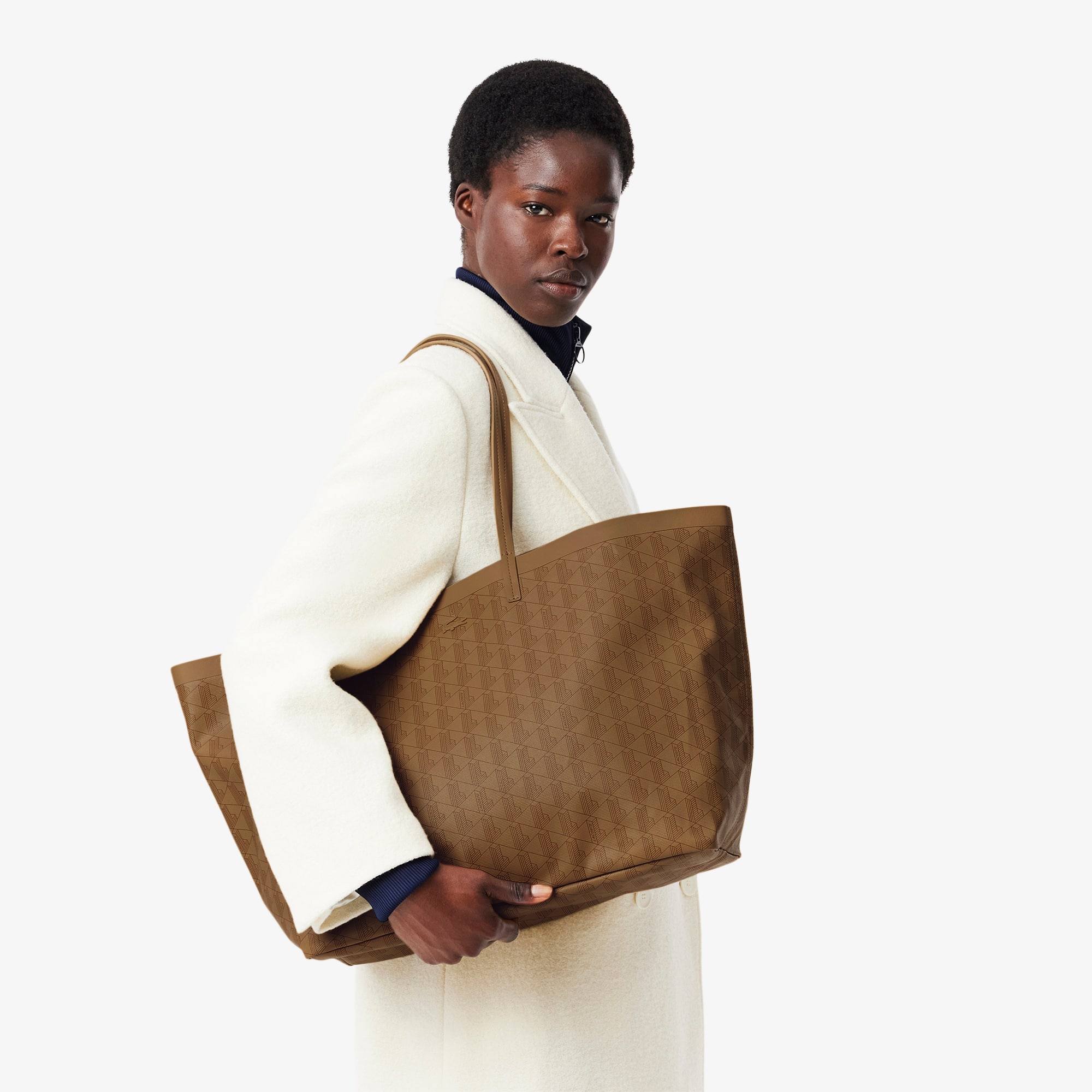 ★LACOSTE★ Women's Easy Tote Crossbody Bag Brown NF3869Y55G Lacoste Women Bags 👜 40-80% off! | Chic and Functional