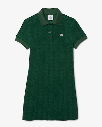 Women&rsquo;s Lacoste LIVE Monogram Patterned Jacquard Polo Dress