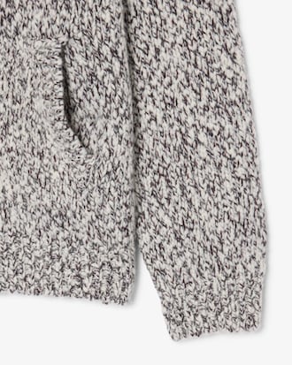 Zipped Mercerized Wool Knit Sweater