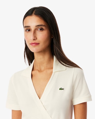 Women's Stretch Mini Piqué Wrap Dress