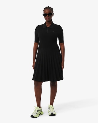 Women's Pleated Polo Collar Dress
