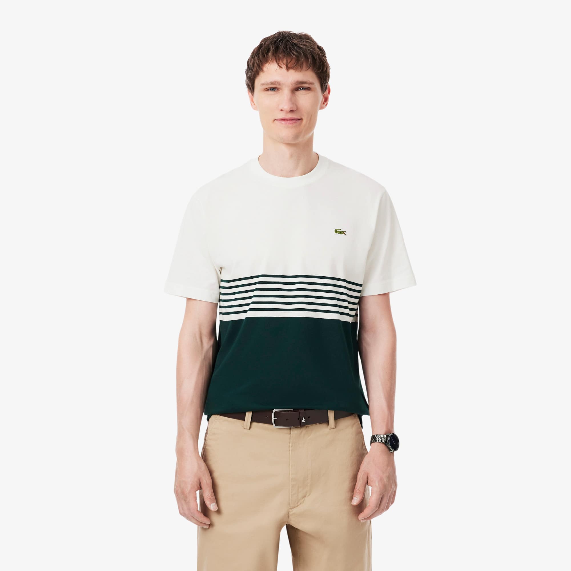 Striped Jersey Color-block T-shirt