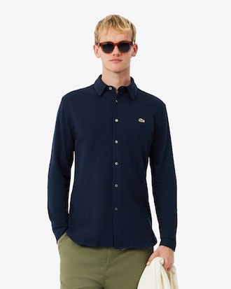 Men's Slim Fit Cotton Piqué Shirt