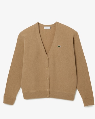 Women's Relaxed Fit V-Neck Wool Cardigan