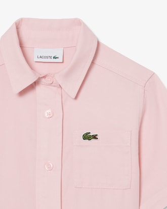 Poplin Pleat Skirt Shirt Dress