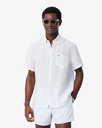 Men's Regular Fit Short Sleeve Linen Shirt