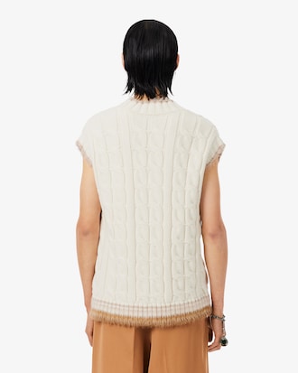 Runway Cable Knit Wool Sweater Vest