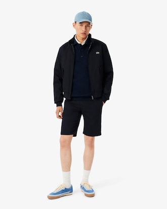 Men's Ribbed Cotton Polo Collar Sweatshirt