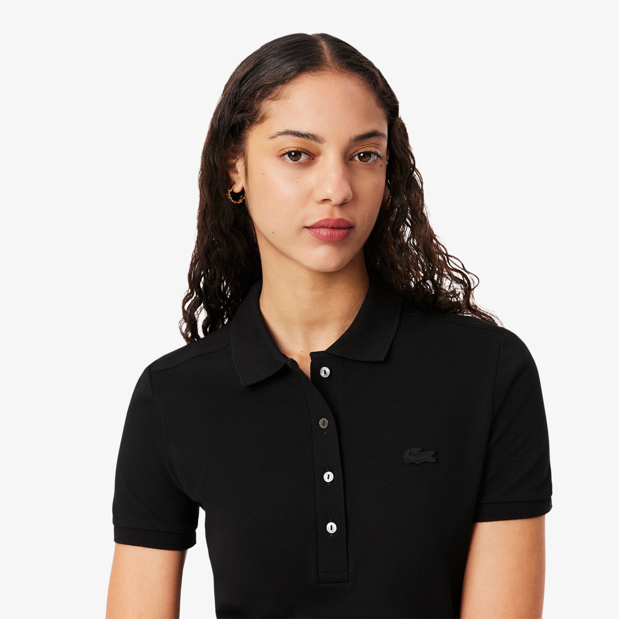 Lacoste Women's Short Sleeve Slim Fit Stretch Pique Polo Dress