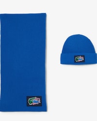 Set de regalo unisex Lacoste Holiday con gorro y bufanda de lana 