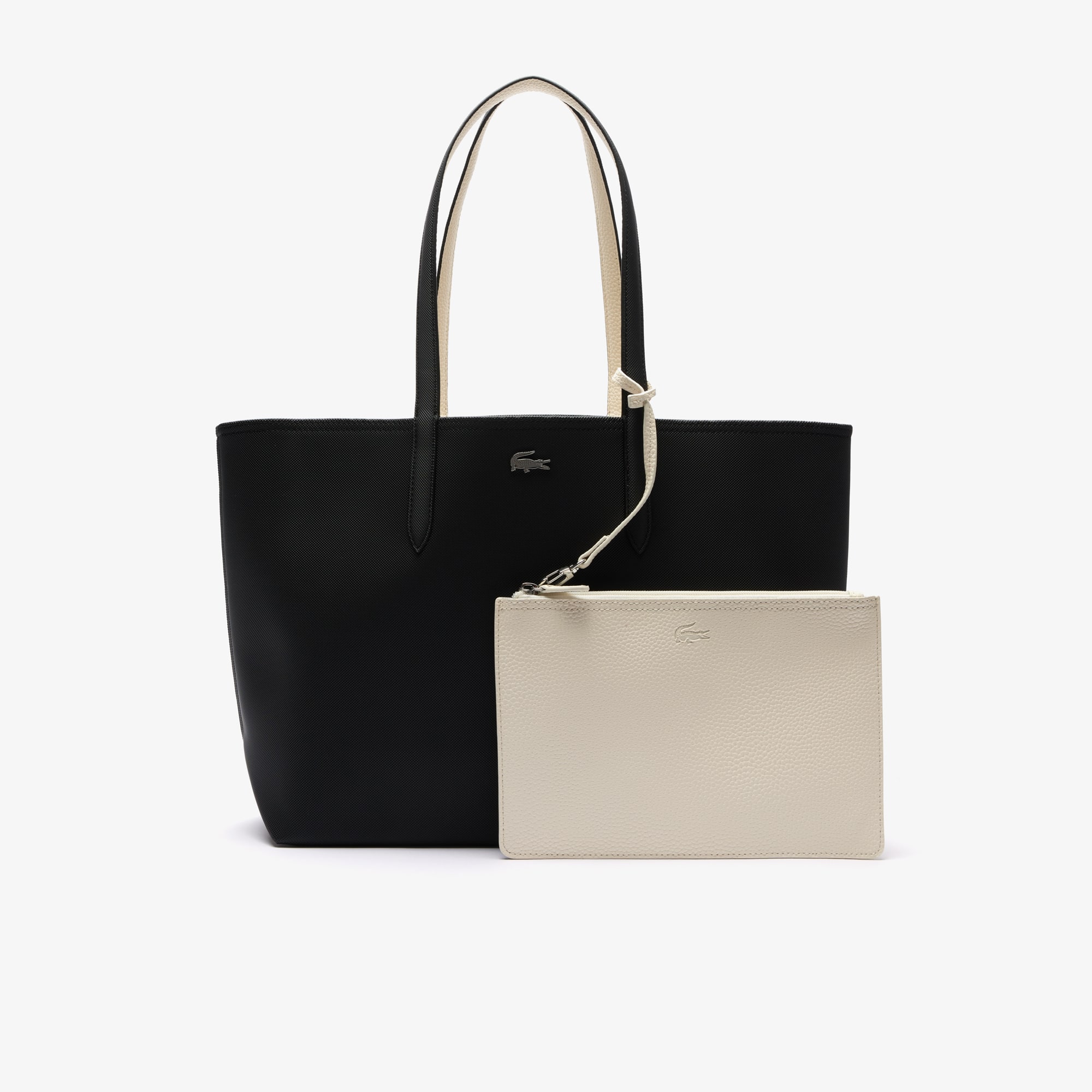 Lacoste Anna Reversible Tote & Pouch - One Size In Black