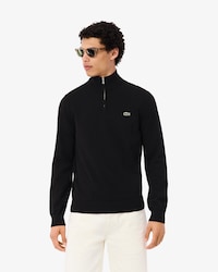 Men's Zip-Up High-Neck Cotton Sweater