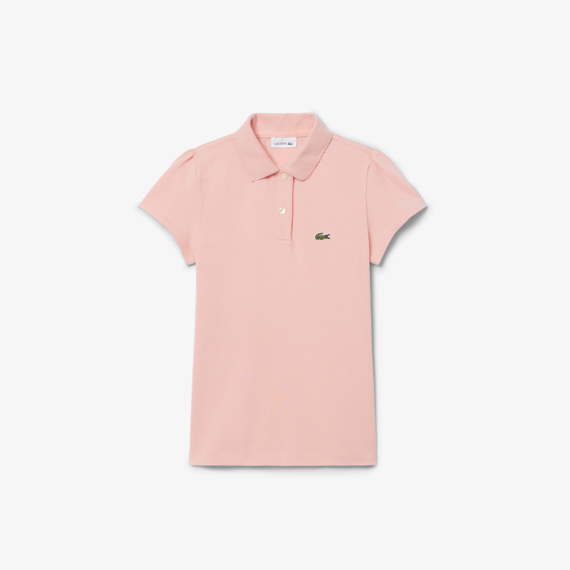 Lacoste Girls' Scalloped Collar Piqué Polo - 8 Years In Pink
