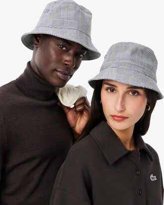 Unisex Double Face Plaid Cotton Bucket Hat