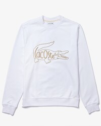 Men&rsquo;s Crew Neck Embroidered Crocodile Cotton Fleece Sweatshirt