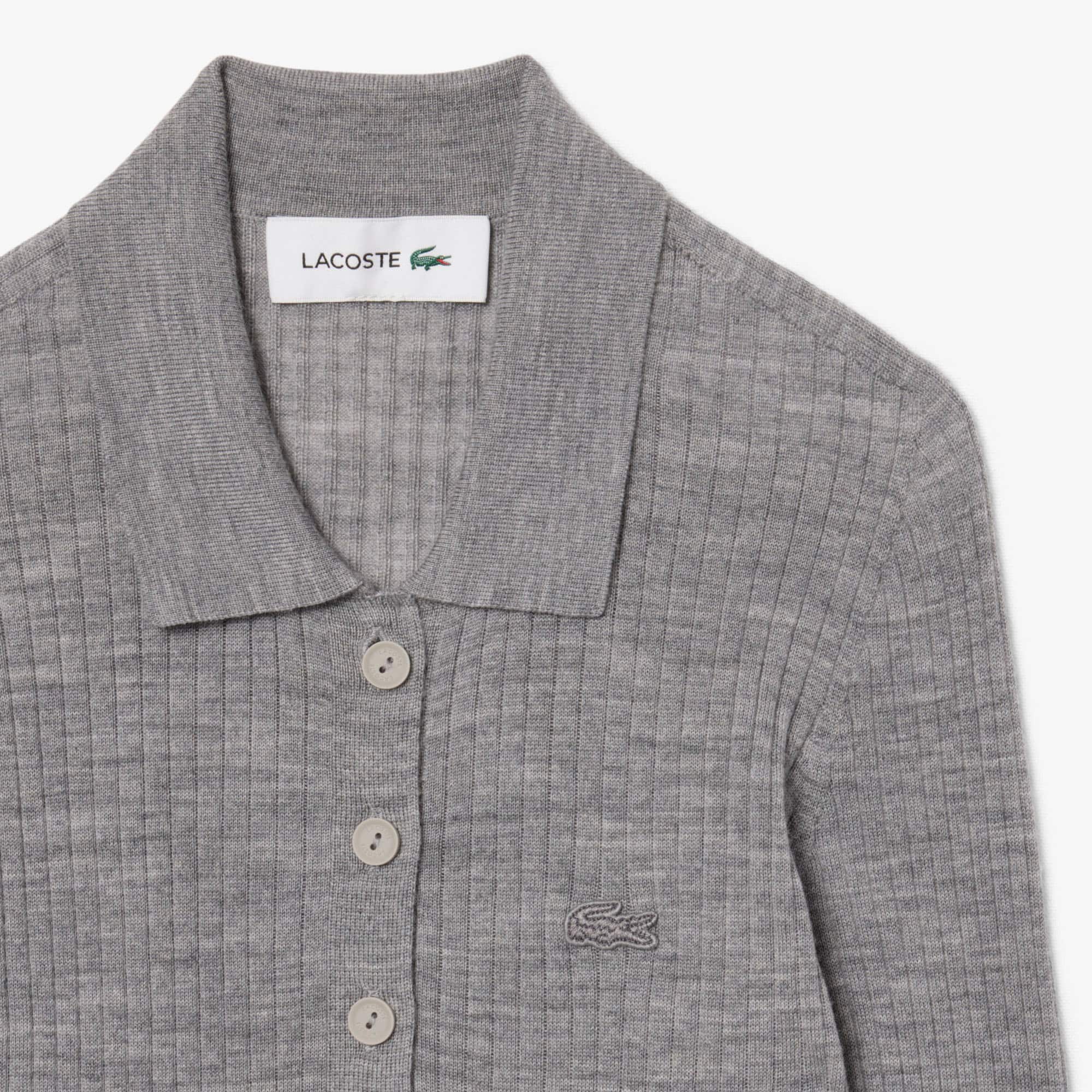 Women's Wool Jersey Polo Collar Sweater - Sweaters & Sweatshirts