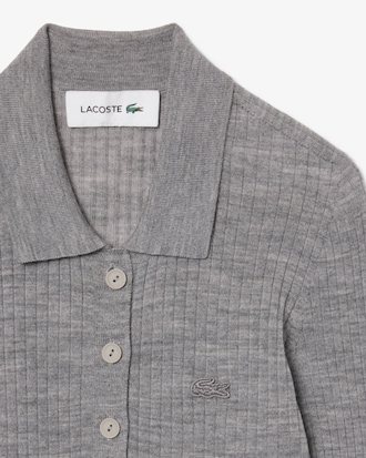 Women's Wool Jersey Polo Collar Sweater