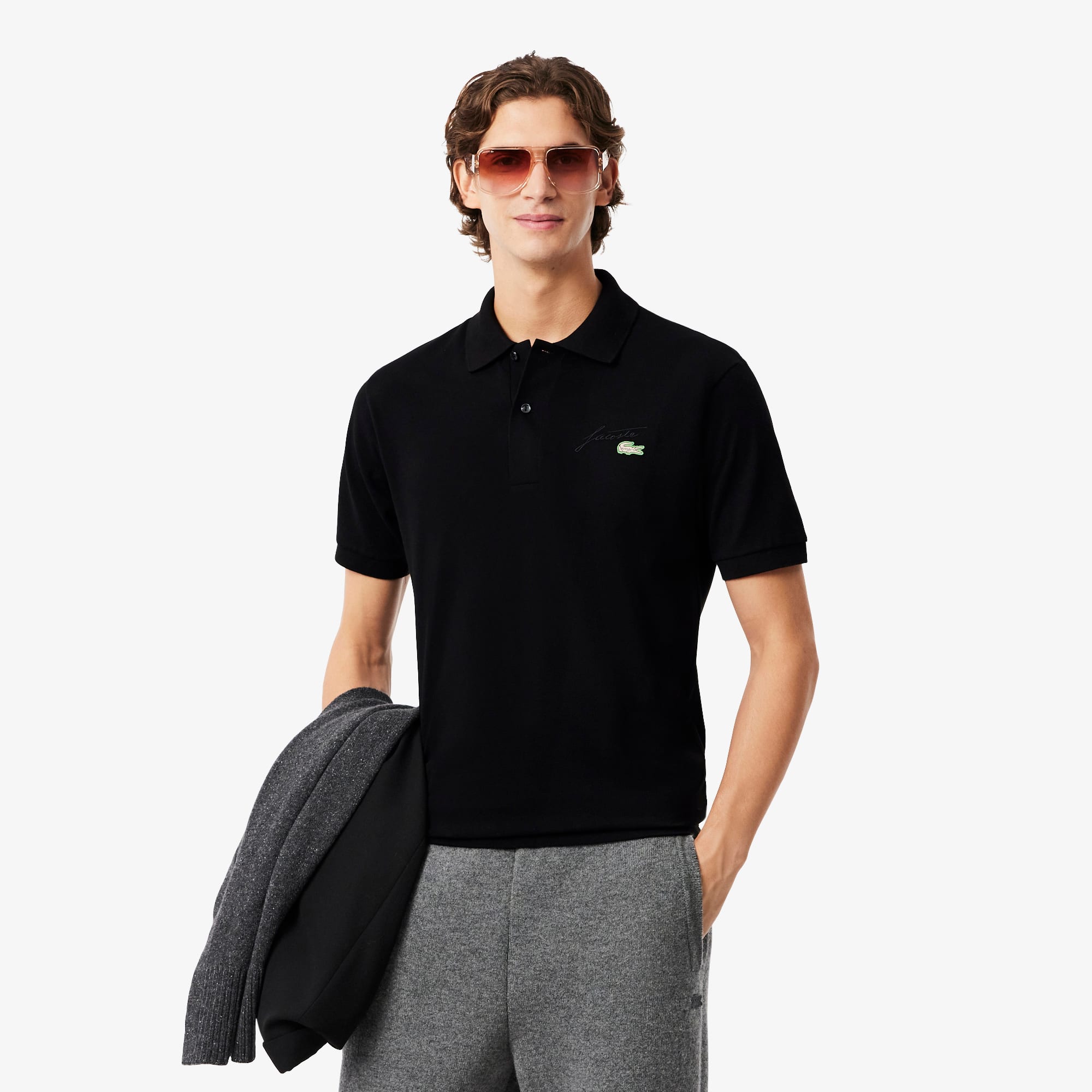 Lacoste Men's Classic Fit Embroidery Detail Piqué Polo - 3xl In Black