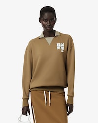 Runway Polo Shirt Collar Badge Accent Sweatshirt