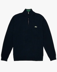 Su&eacute;ter Lacoste con cierre y composici&oacute;n de algod&oacute;n para hombre