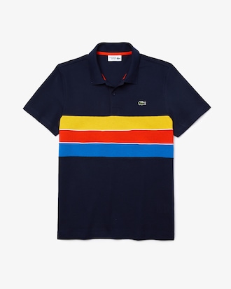 Men's SPORT Tricolor Paneled Lightweight Cotton Polo