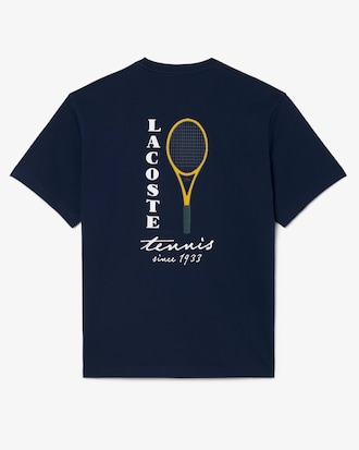 Playera de Tejido Jersey con Bordados y Estampados de Tenis