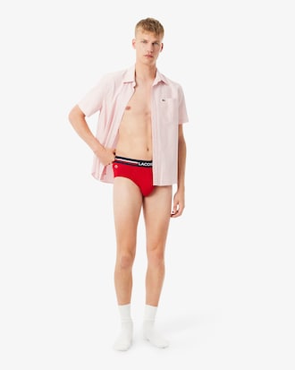Men's 3-Pack Logo Waist Cotton Briefs