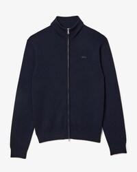 Men's High-Neck Zip-Up Wool Cardigan