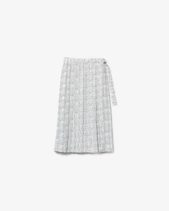 Women&rsquo;s Patterned Flowy Mid-Length Pleated Skirt