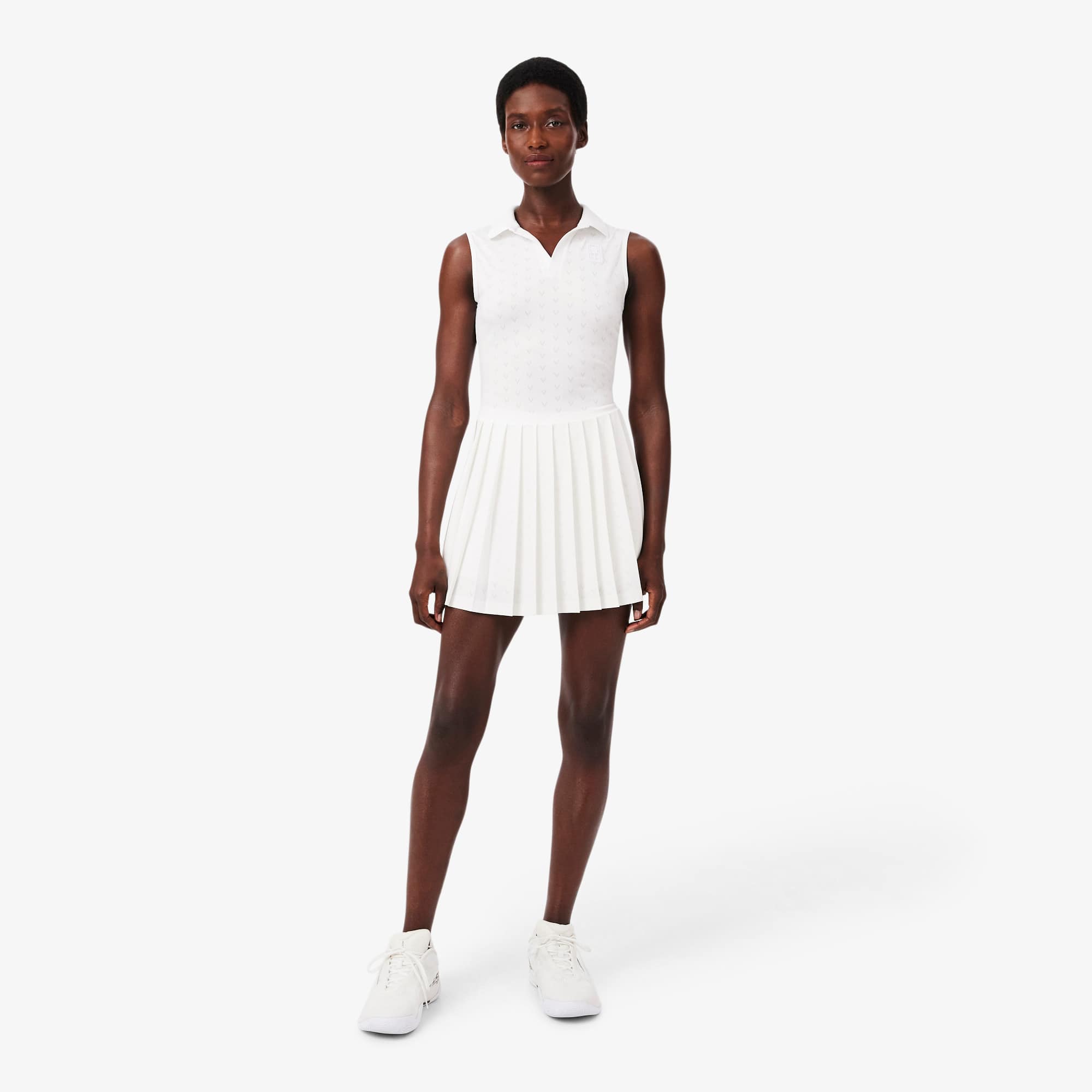 Lacoste Ultra Dry Tennis Heritage Dress With Liner - M (38) In White