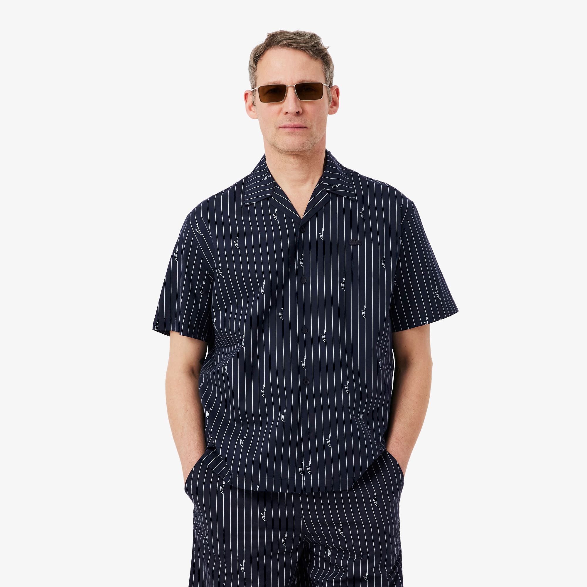Lacoste Relaxed Fit Print Twill Shirt