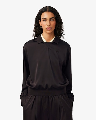 Relaxed Fit Satin Polo