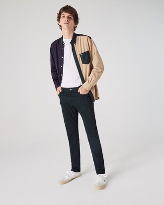 Pantalones slim fit con 5 bolsillos en algod&oacute;n stretch para hombre