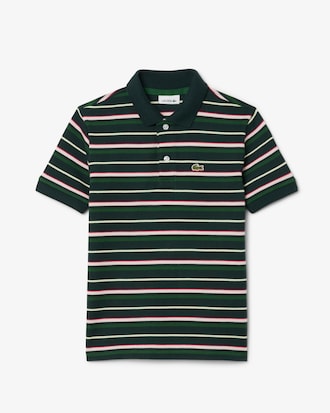 Boys' Contrast Stripe Petit Piqué Polo