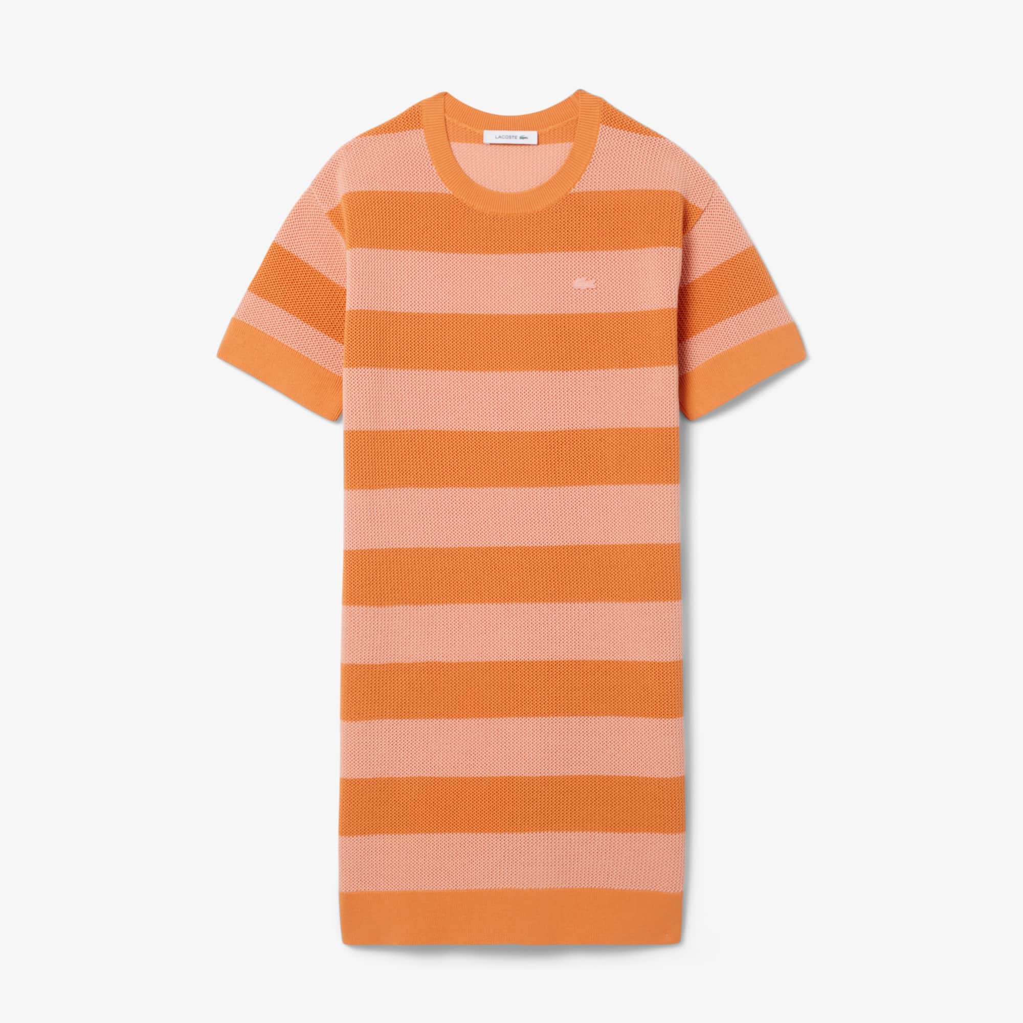 Striped Mesh Knit T-Shirt Dress